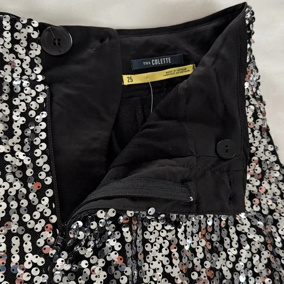 NWT Maeve by Anthropologie The Collette Cropped Wide Leg Sequin Pant Size 25 - Picture 13 of 17